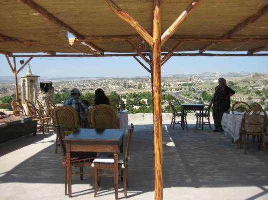 the terrace of the antik cave hotel