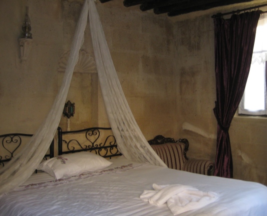 my cozy room at the Antik Cave Hotel