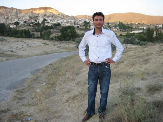 hakan in front of the pretty little town